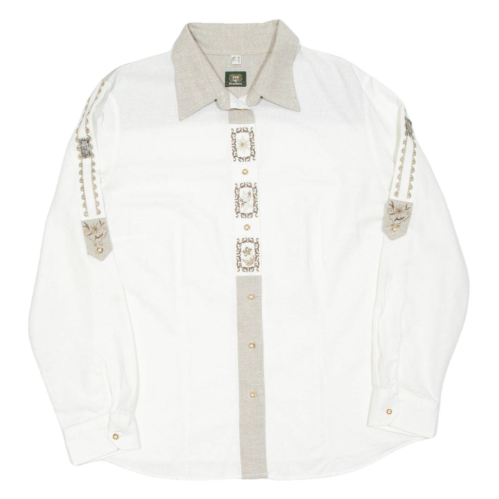 Womens Plain Shirt Beige Long Sleeve UK 18