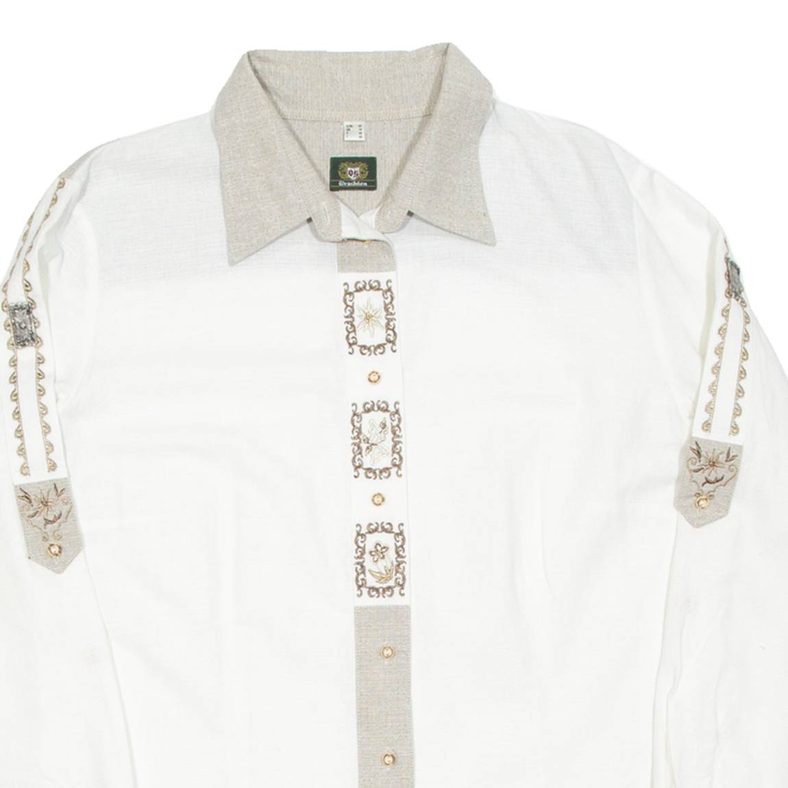 Womens Plain Shirt Beige Long Sleeve UK 18