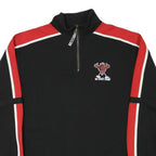 IXS Mens Black & Red Zip Neck M Sweatshirt Sports Logo Pullover Polyester Blend