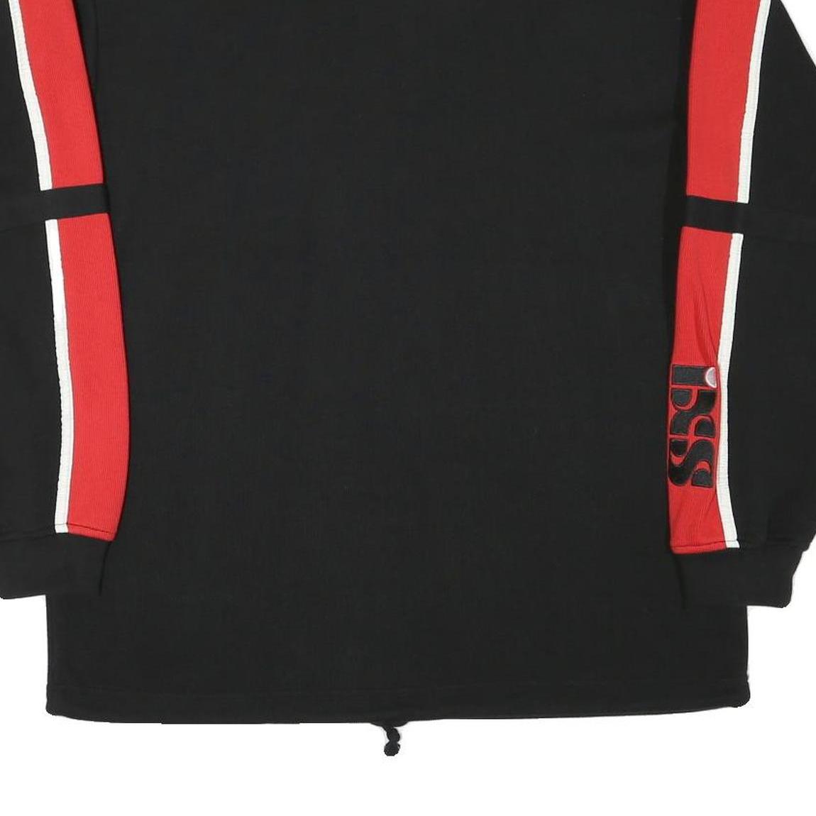 IXS Mens Black & Red Zip Neck M Sweatshirt Sports Logo Pullover Polyester Blend