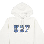 CHAMPION Mens White USF Cougars Pullover Hoodie M Cotton Blend Casual