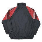 Mens Black & Red Polyester Blend Track Jacket 2XL Zip Closure Retro Style