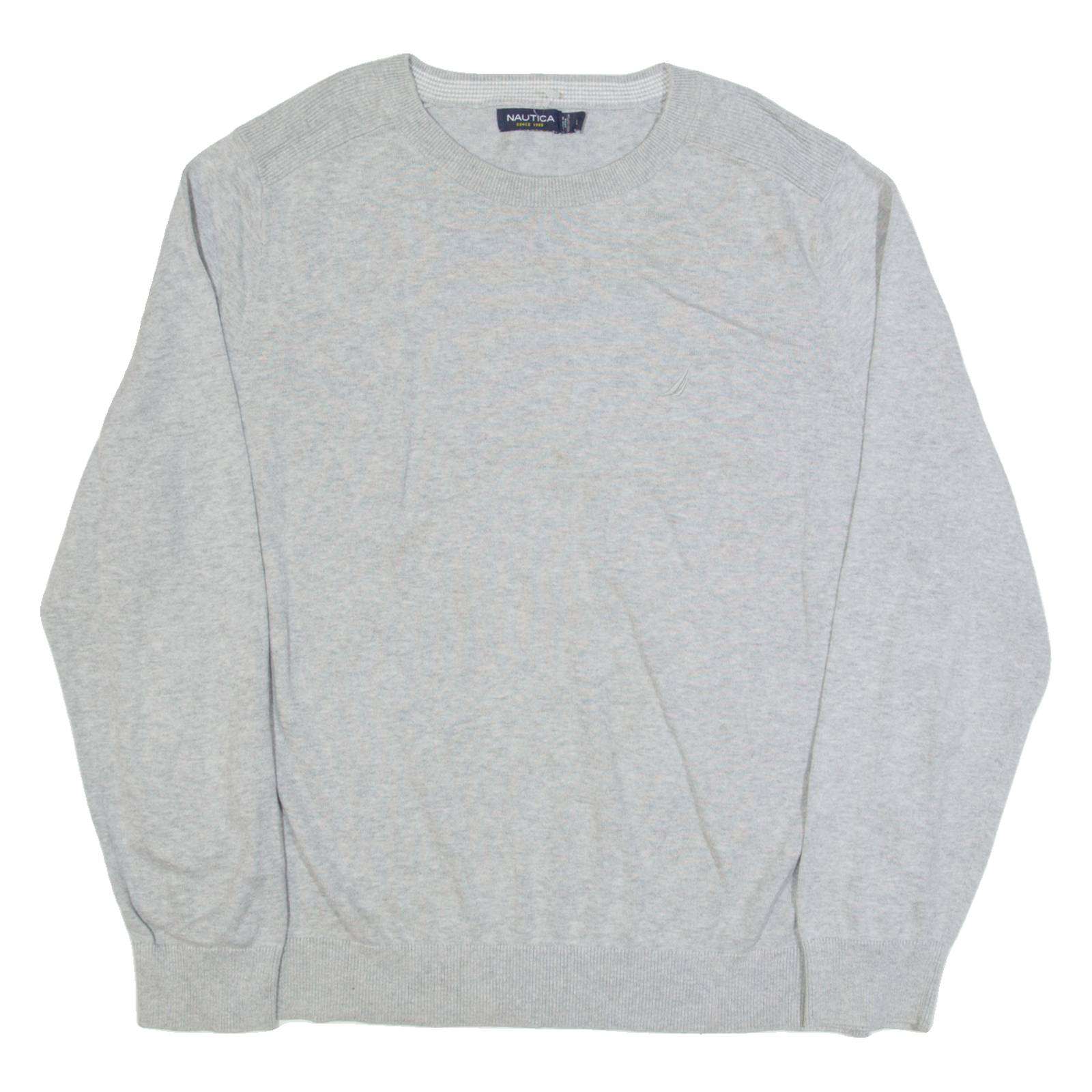 NAUTICA Mens Jumper Grey Tight Knit L