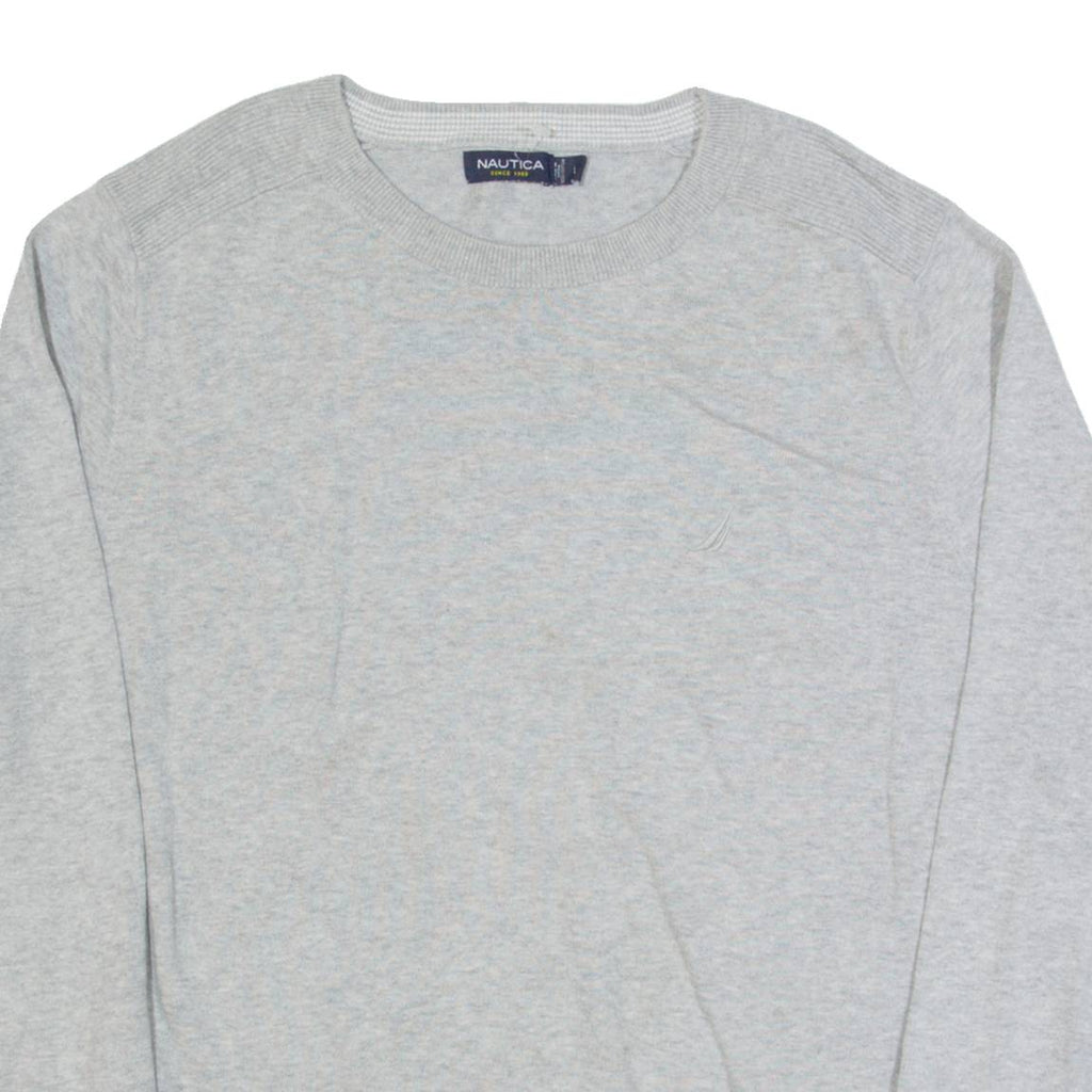 NAUTICA Mens Jumper Grey Tight Knit L