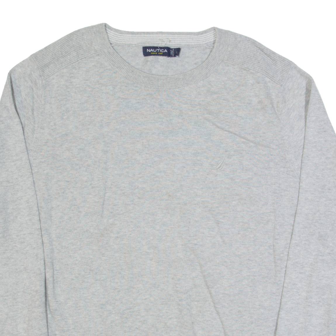 NAUTICA Mens Jumper Grey Tight Knit L
