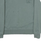 CAT Mens Green Crew Neck M Cotton Logo Sweatshirt Pullover Casual Workwear