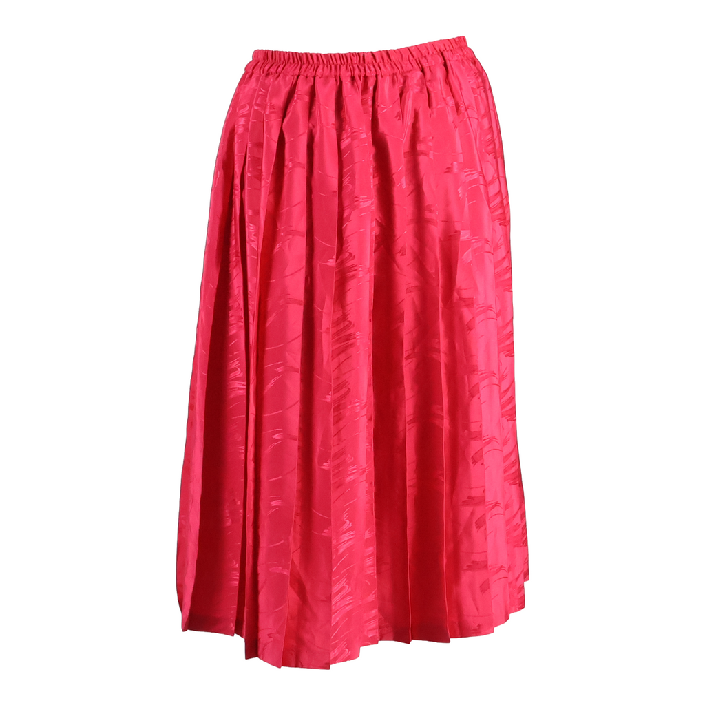 Womens Pleated Skirt Pink Knee Length S