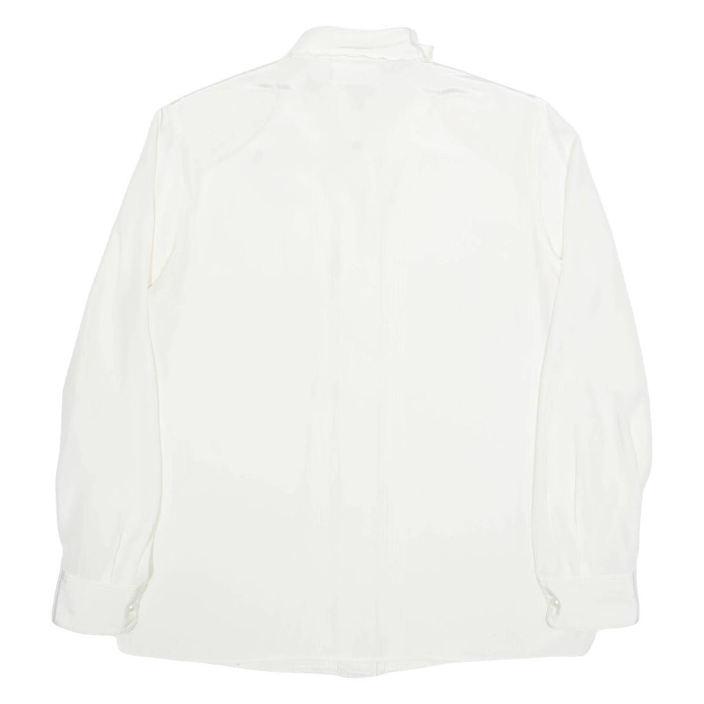 CIFU Womens Blouse Cream Collared Long Sleeve M