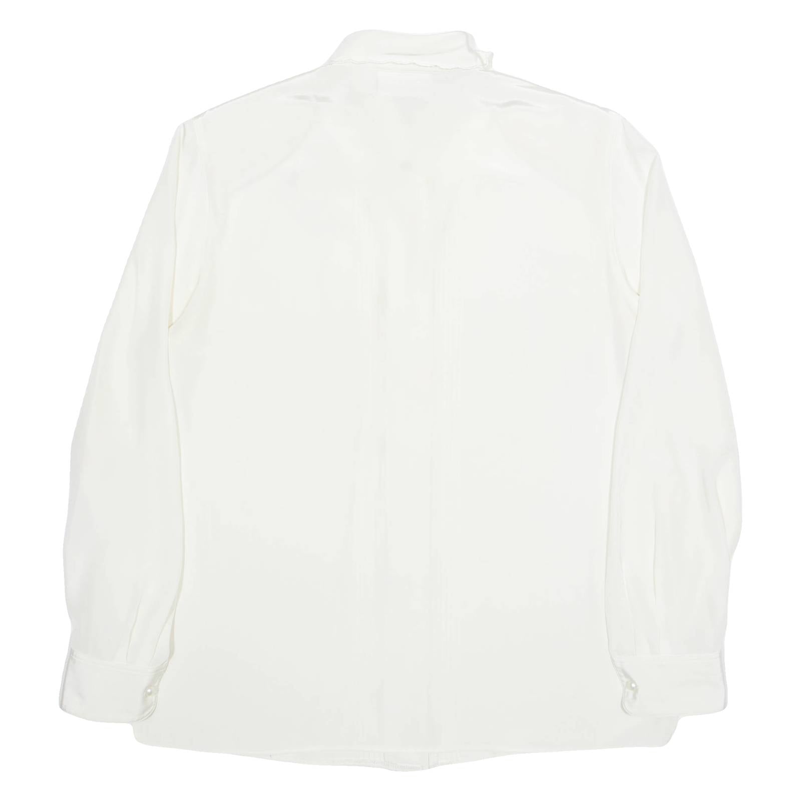 CIFU Womens Blouse Cream Collared Long Sleeve M