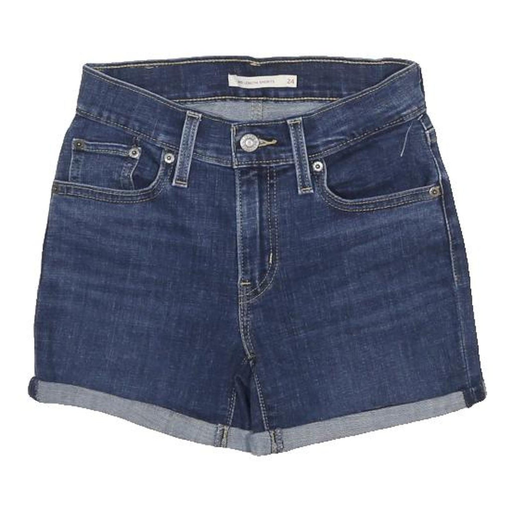 LEVI'S Womens Denim Blue Casual Shorts XS W24 Rolled Hem Classic Fit