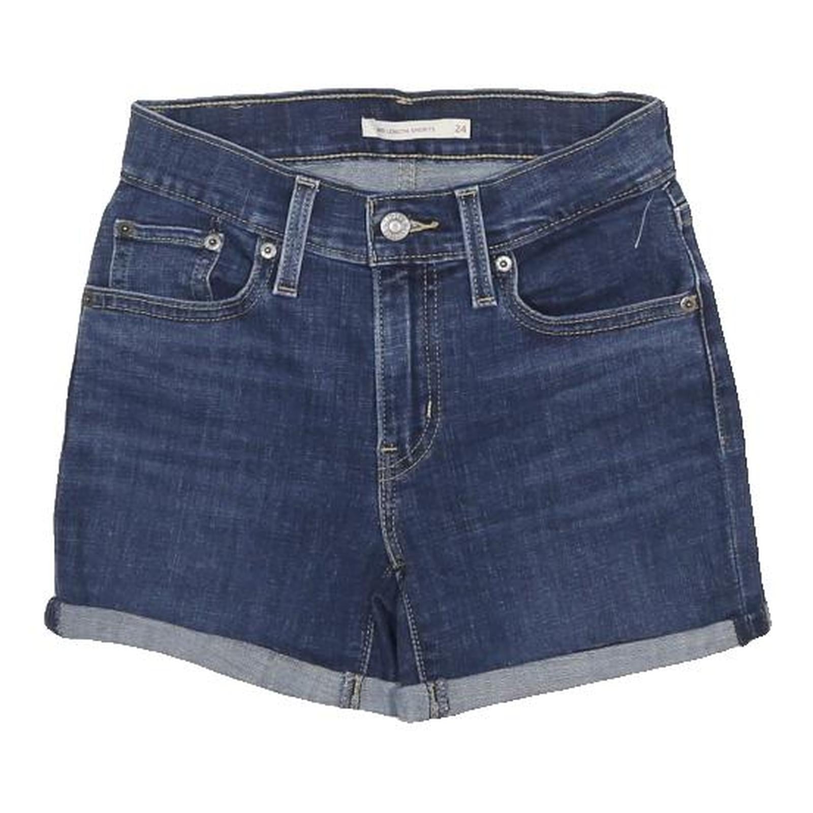 LEVI'S Womens Denim Blue Casual Shorts XS W24 Rolled Hem Classic Fit