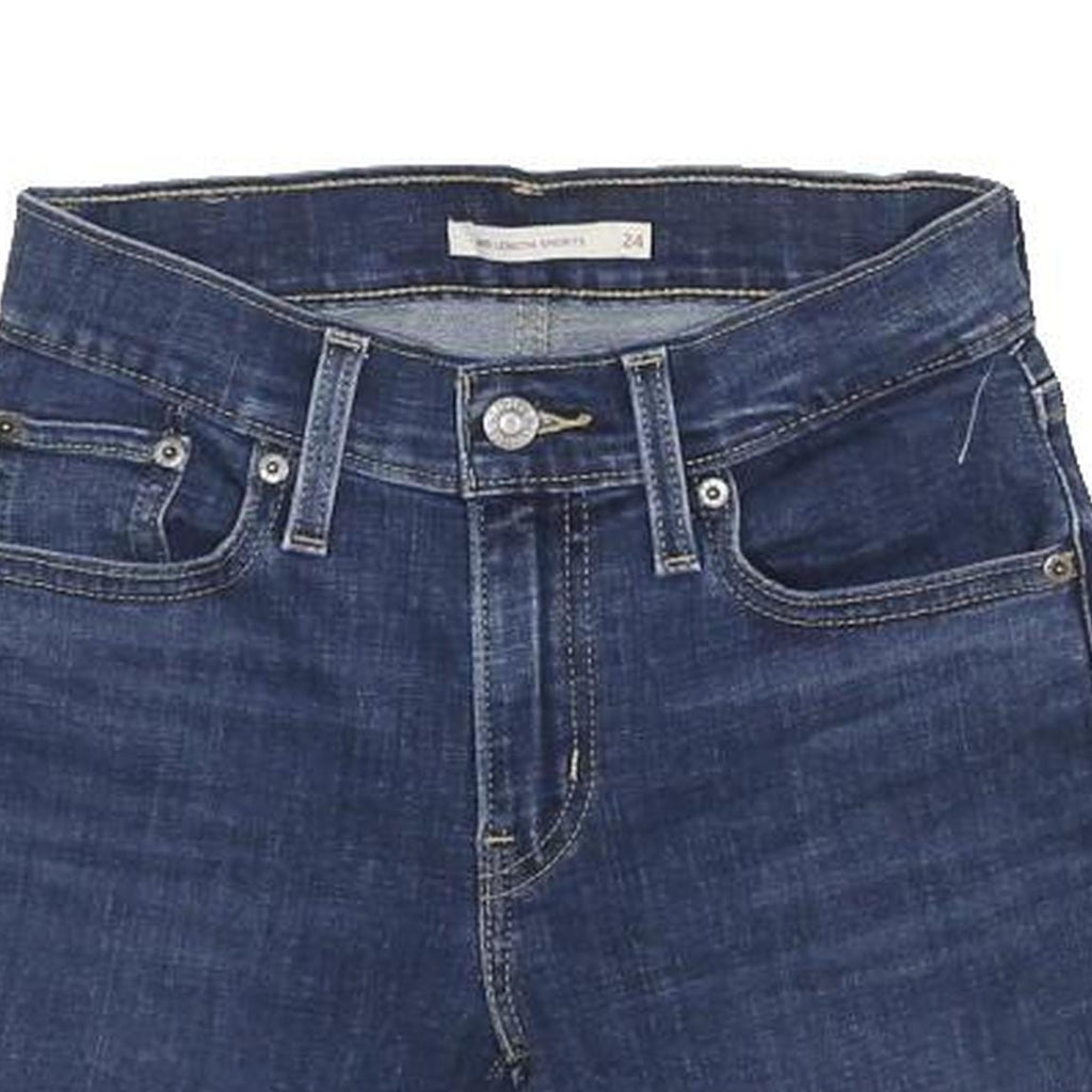 LEVI'S Womens Denim Blue Casual Shorts XS W24 Rolled Hem Classic Fit