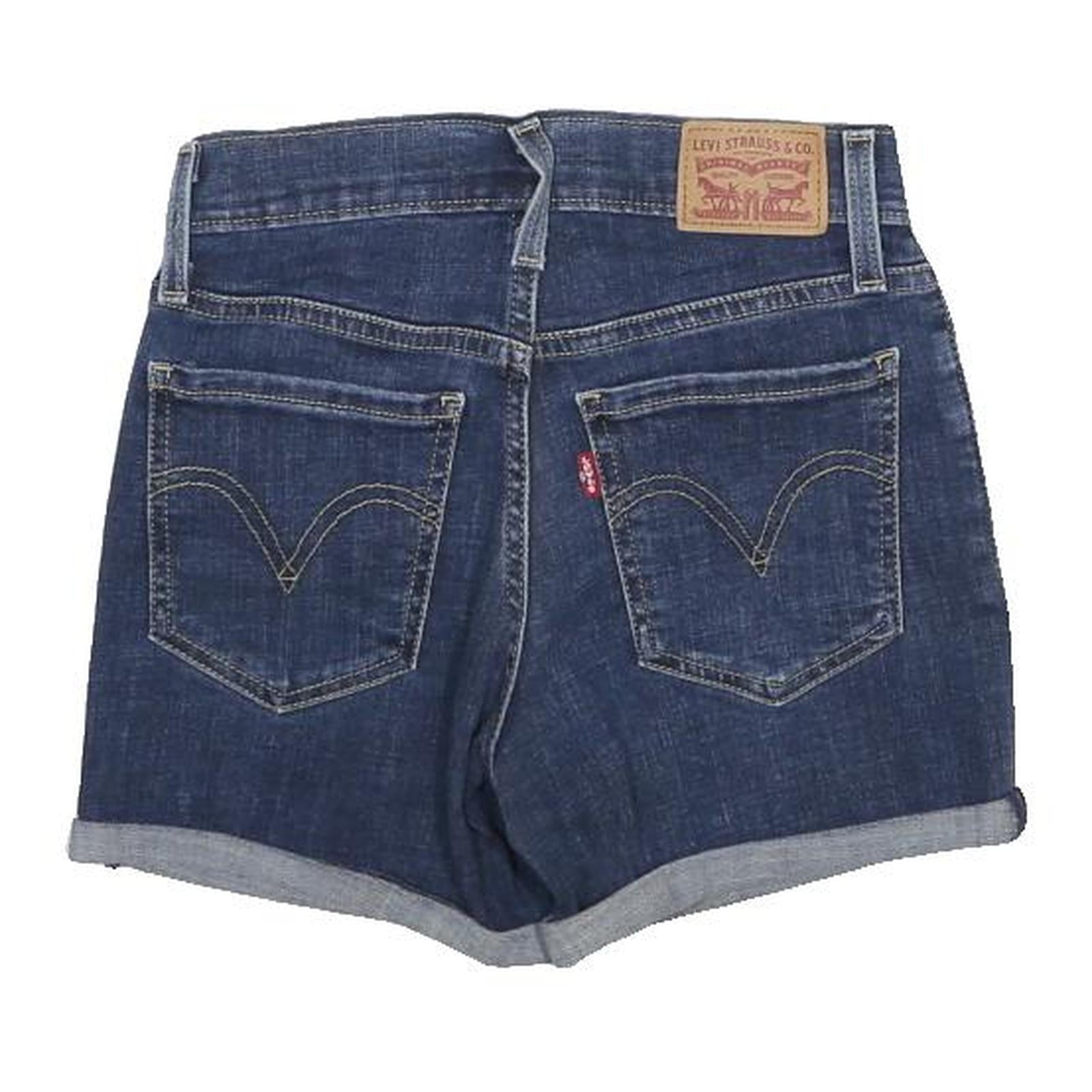 LEVI'S Womens Denim Blue Casual Shorts XS W24 Rolled Hem Classic Fit