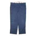 DICKIES Mens Cotton Blend Navy Regular Fit Straight Trousers W38 L29 Workwear