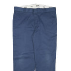 DICKIES Mens Cotton Blend Navy Regular Fit Straight Trousers W38 L29 Workwear