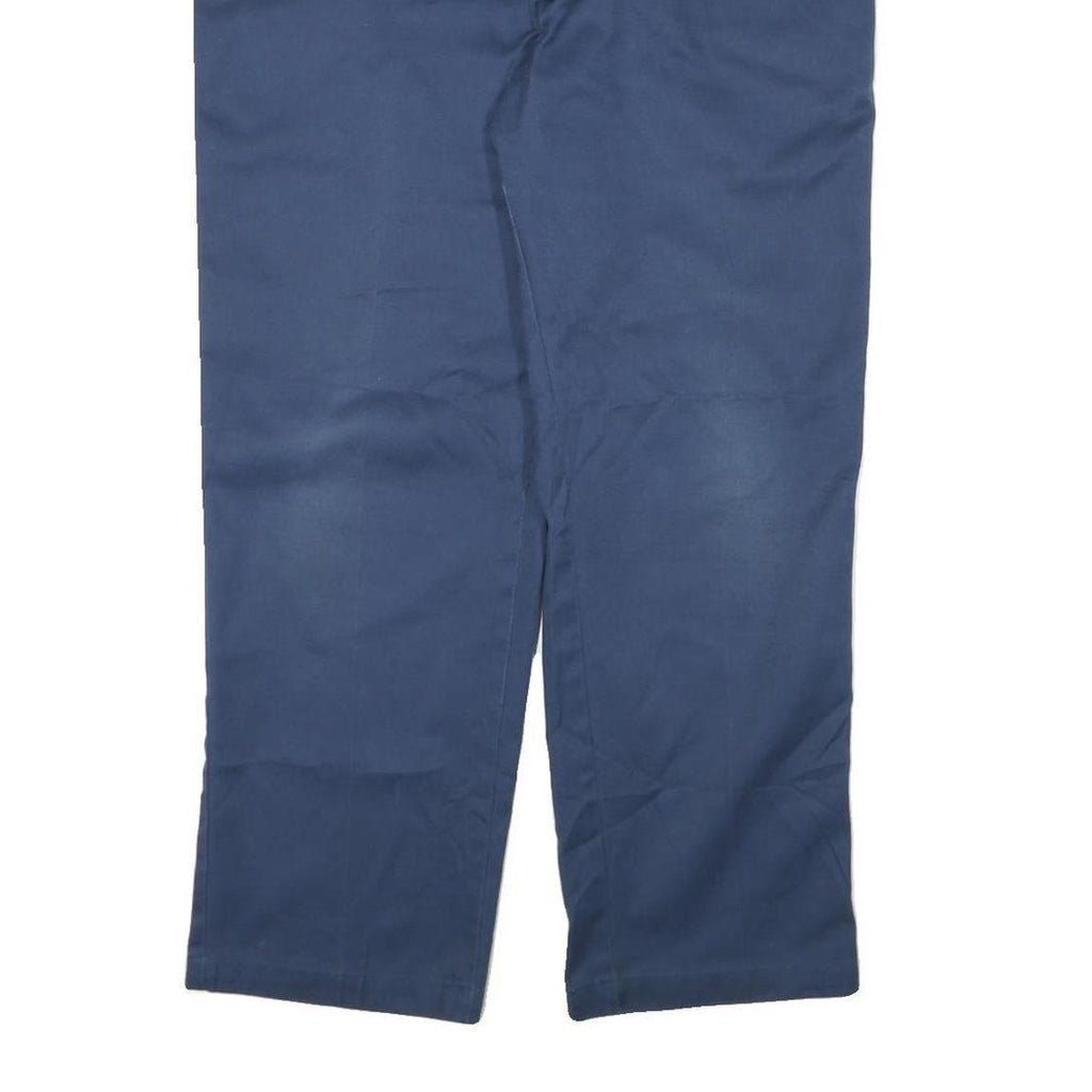DICKIES Mens Cotton Blend Navy Regular Fit Straight Trousers W38 L29 Workwear