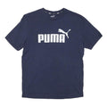 PUMA Mens Navy Blue Graphic T-Shirt L Short Sleeve Crew Neck Sportswear