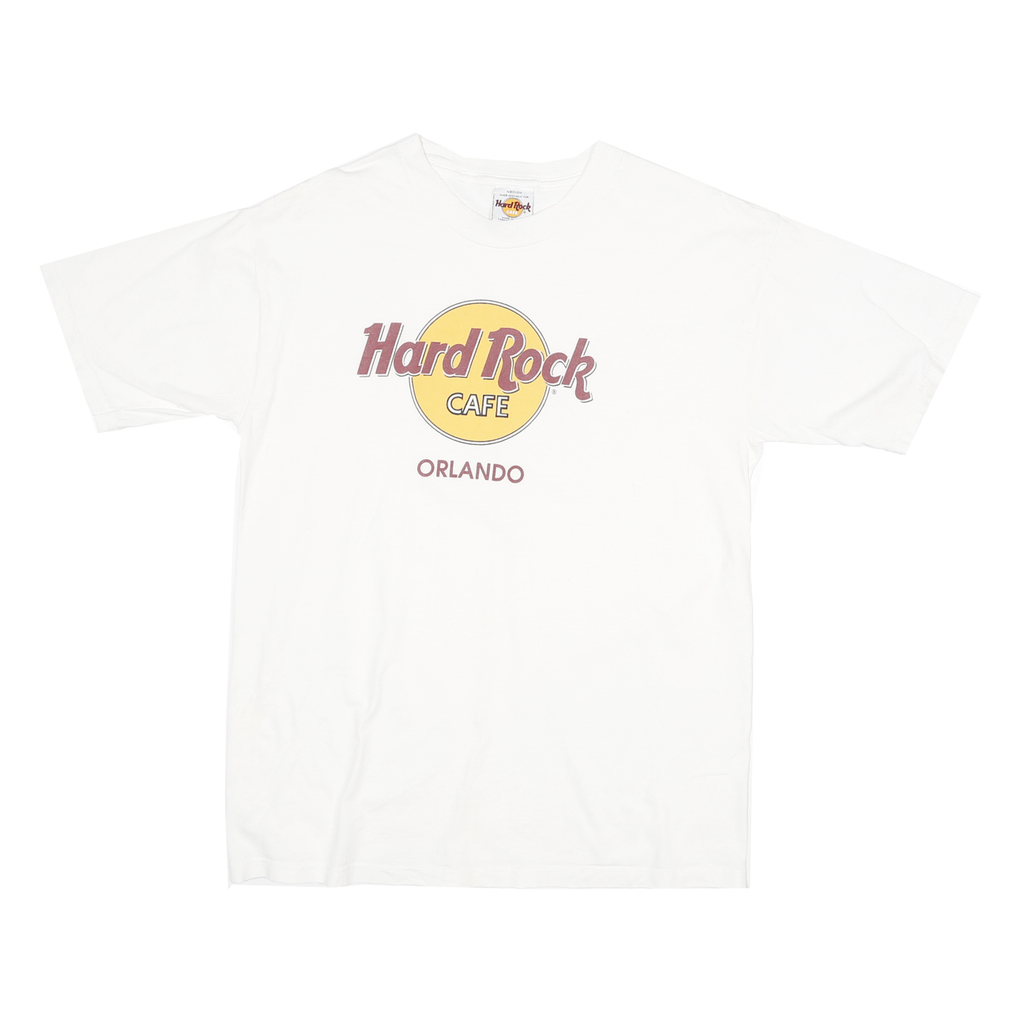 HARD ROCK CAFE Mens White Orlando Graphic T-Shirt M Short Sleeve Crew Neck