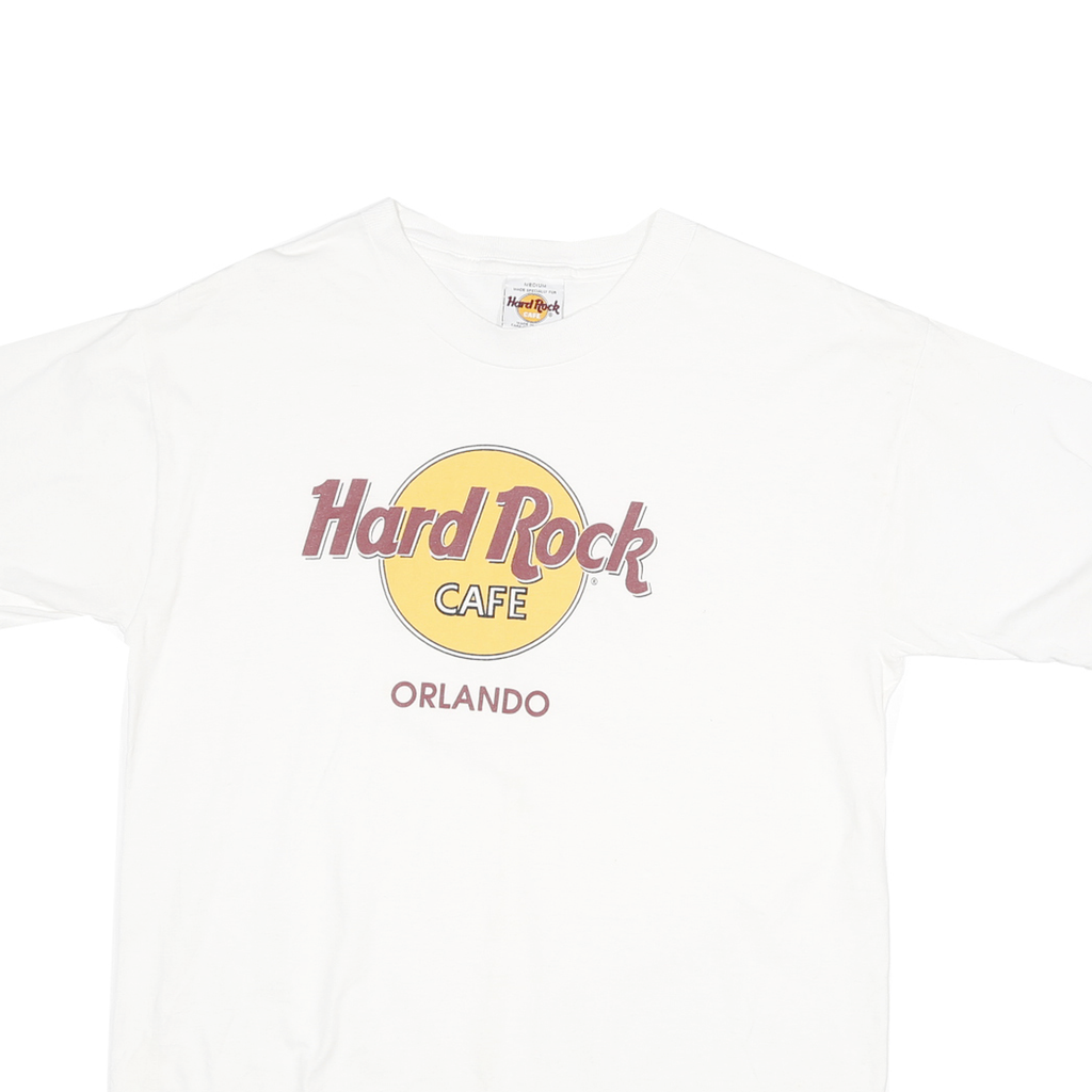 HARD ROCK CAFE Mens White Orlando Graphic T-Shirt M Short Sleeve Crew Neck