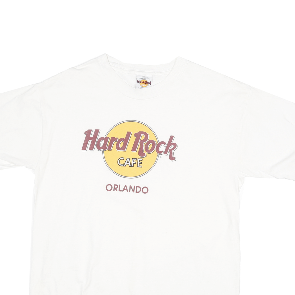 HARD ROCK CAFE Mens White Orlando Graphic T-Shirt M Short Sleeve Crew Neck