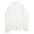 NIKE Mens White Jacket S Polyester Plain Zip Sportswear Lightweight Trail