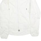 NIKE Mens White Jacket S Polyester Plain Zip Sportswear Lightweight Trail