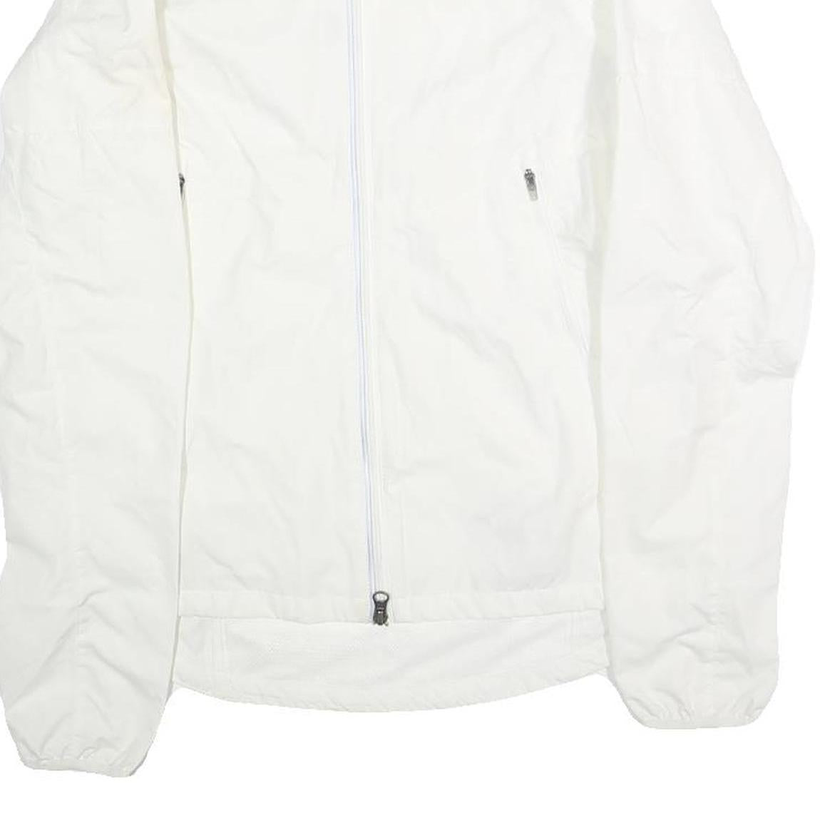 NIKE Mens White Jacket S Polyester Plain Zip Sportswear Lightweight Trail