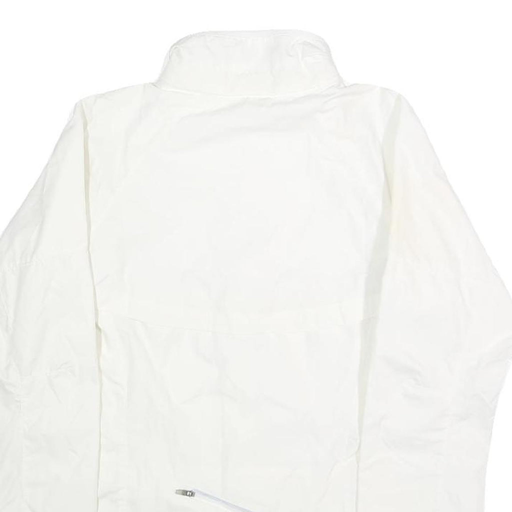 NIKE Mens White Jacket S Polyester Plain Zip Sportswear Lightweight Trail
