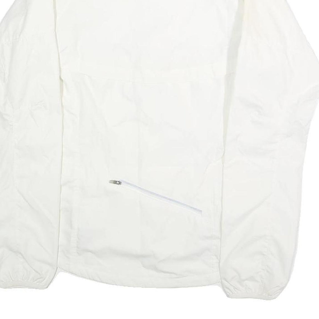 NIKE Mens White Jacket S Polyester Plain Zip Sportswear Lightweight Trail