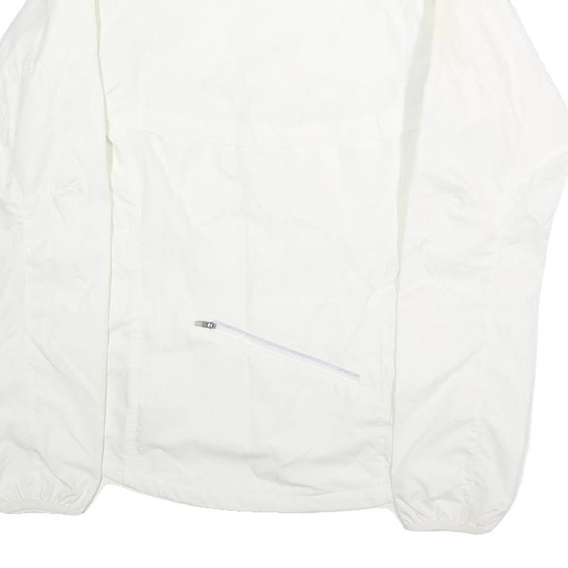 NIKE Mens White Jacket S Polyester Plain Zip Sportswear Lightweight Trail