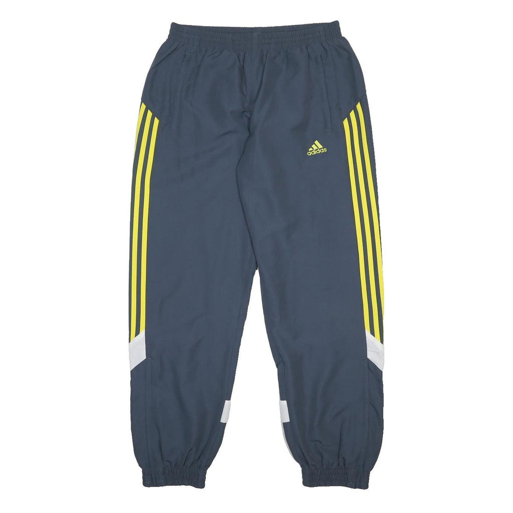 ADIDAS Mens Joggers Blue & Yellow Regular Tapered M W30 L30 Sportswear Pants