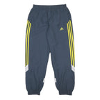 ADIDAS Mens Joggers Blue & Yellow Regular Tapered M W30 L30 Sportswear Pants