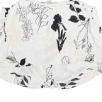 GUESS Womens White Black Floral Printed Cropped Sleeveless Scoop Neck Top S