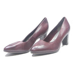 TAMARIS Womens Mid Heel Leather Pumps Bordeaux UK 5 Classic Elegant Footwear