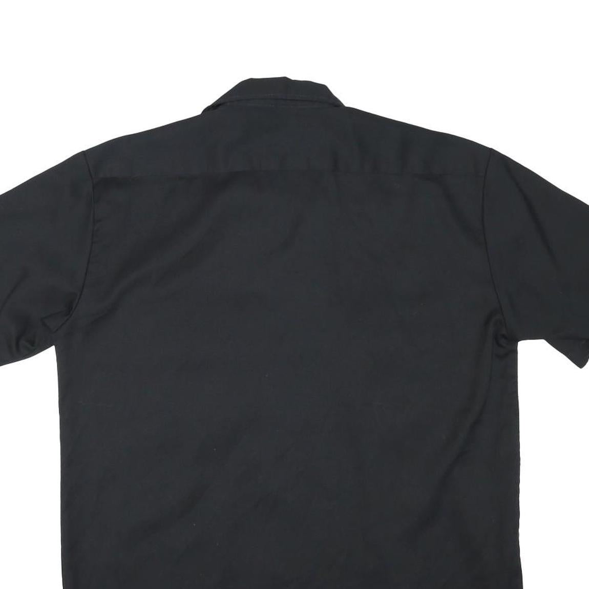 DICKIES Mens Black Work Shirt Cotton Blend M Two Pockets Short Sleeve