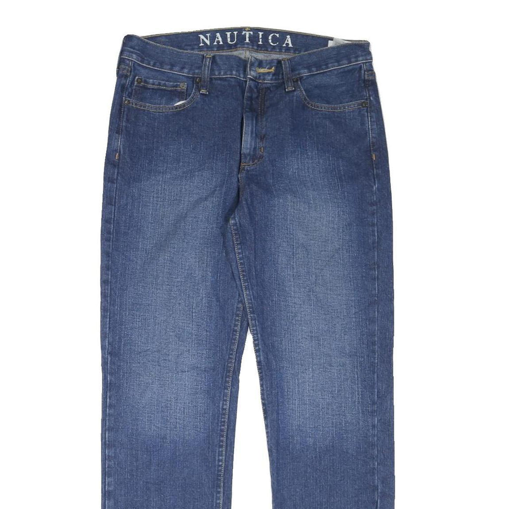 NAUTICA Mens Jeans Blue Regular Straight Denim W32 L33 Classic Zip Pocket