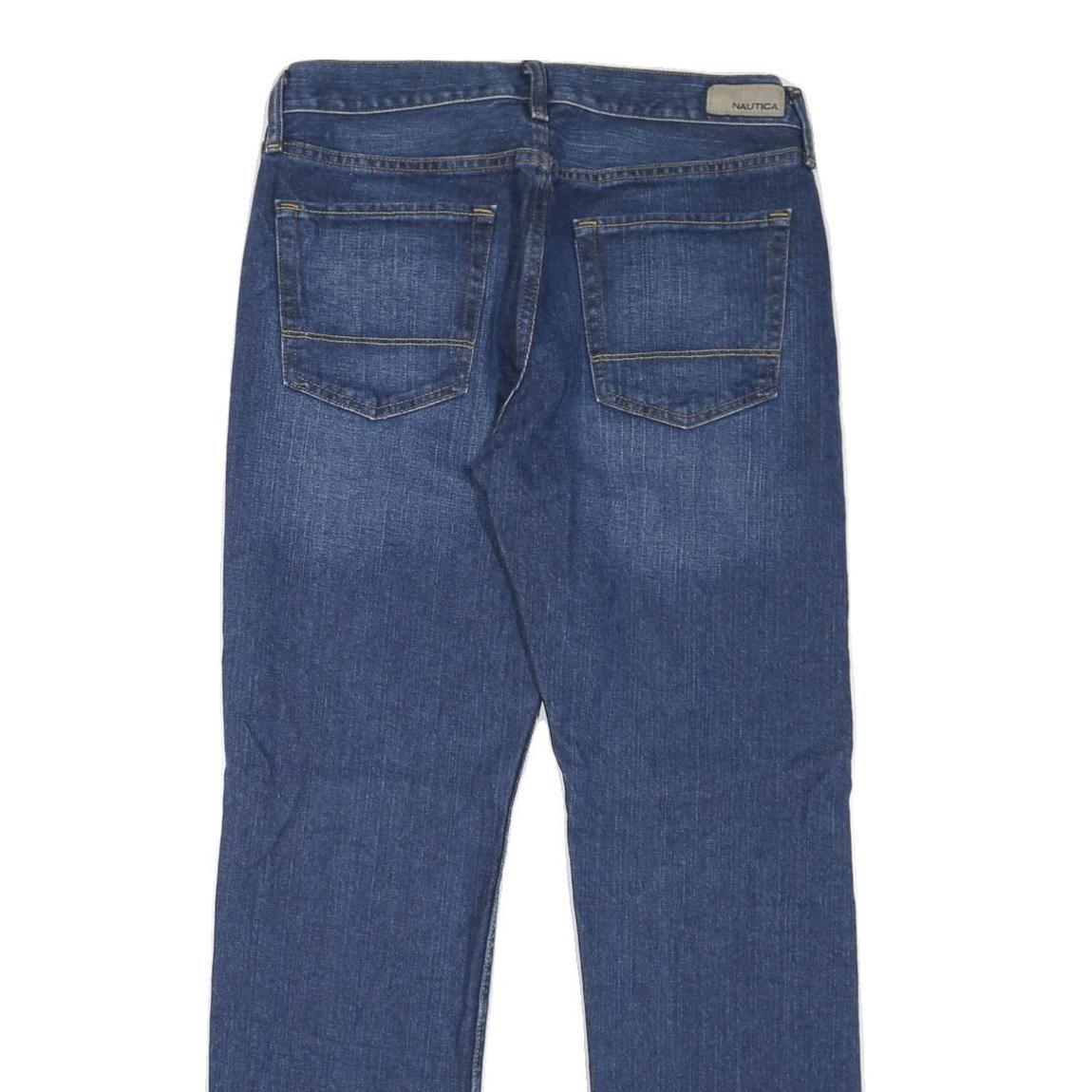 NAUTICA Mens Jeans Blue Regular Straight Denim W32 L33 Classic Zip Pocket