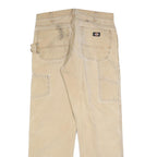 DICKIES Mens Relaxed Beige Cotton Blend Jeans W34 L34 Workwear Zip Closure