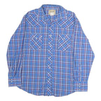 WRANGLER Mens Blue Plaid Shirt M Cotton Western Long Sleeve Casual Button Up