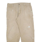 CARHARTT Mens Relaxed Beige Workwear Trousers W38 L32 Cotton Blend Zip