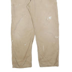 CARHARTT Mens Relaxed Beige Workwear Trousers W38 L32 Cotton Blend Zip