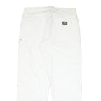 DICKIES Mens Cotton Blend White Regular Straight Trousers W33 L30 Workwear