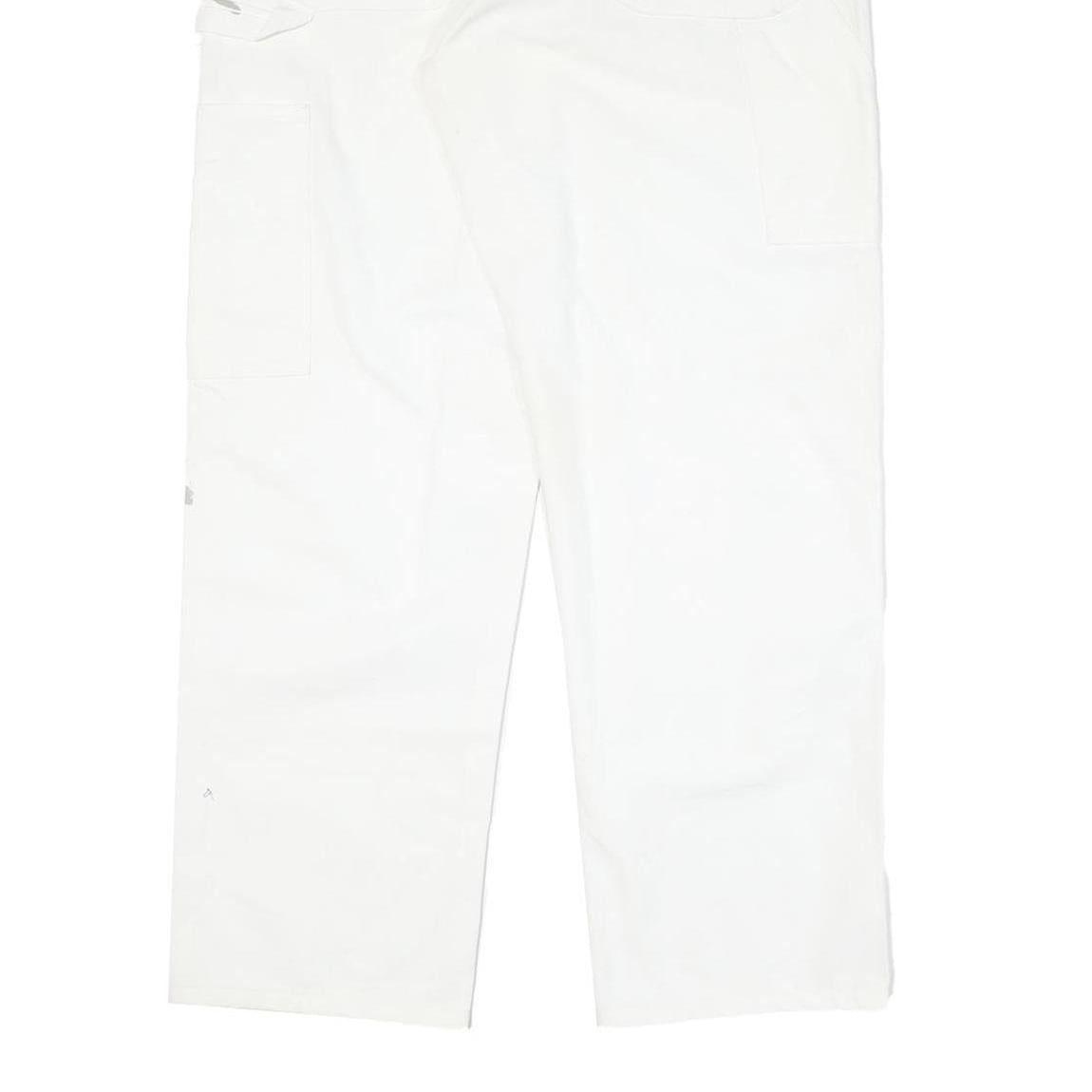 DICKIES Mens Cotton Blend White Regular Straight Trousers W33 L30 Workwear