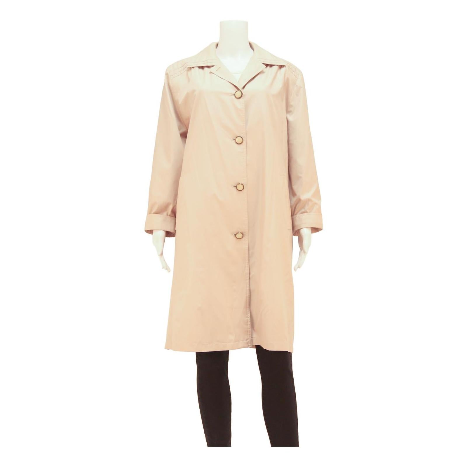 CLAUDE HAVREY Womens Beige Cotton Blend Button Jacket M Plain Classic Fit