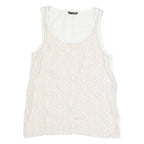 MASSIMO DUTTI Womens Printed Vest Beige Sleeveless Spotted XS