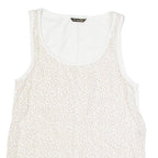 MASSIMO DUTTI Womens Printed Vest Beige Sleeveless Spotted XS