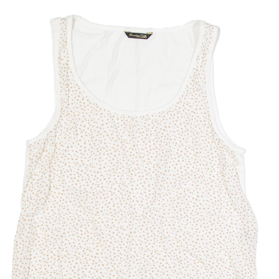 MASSIMO DUTTI Womens Printed Vest Beige Sleeveless Spotted XS