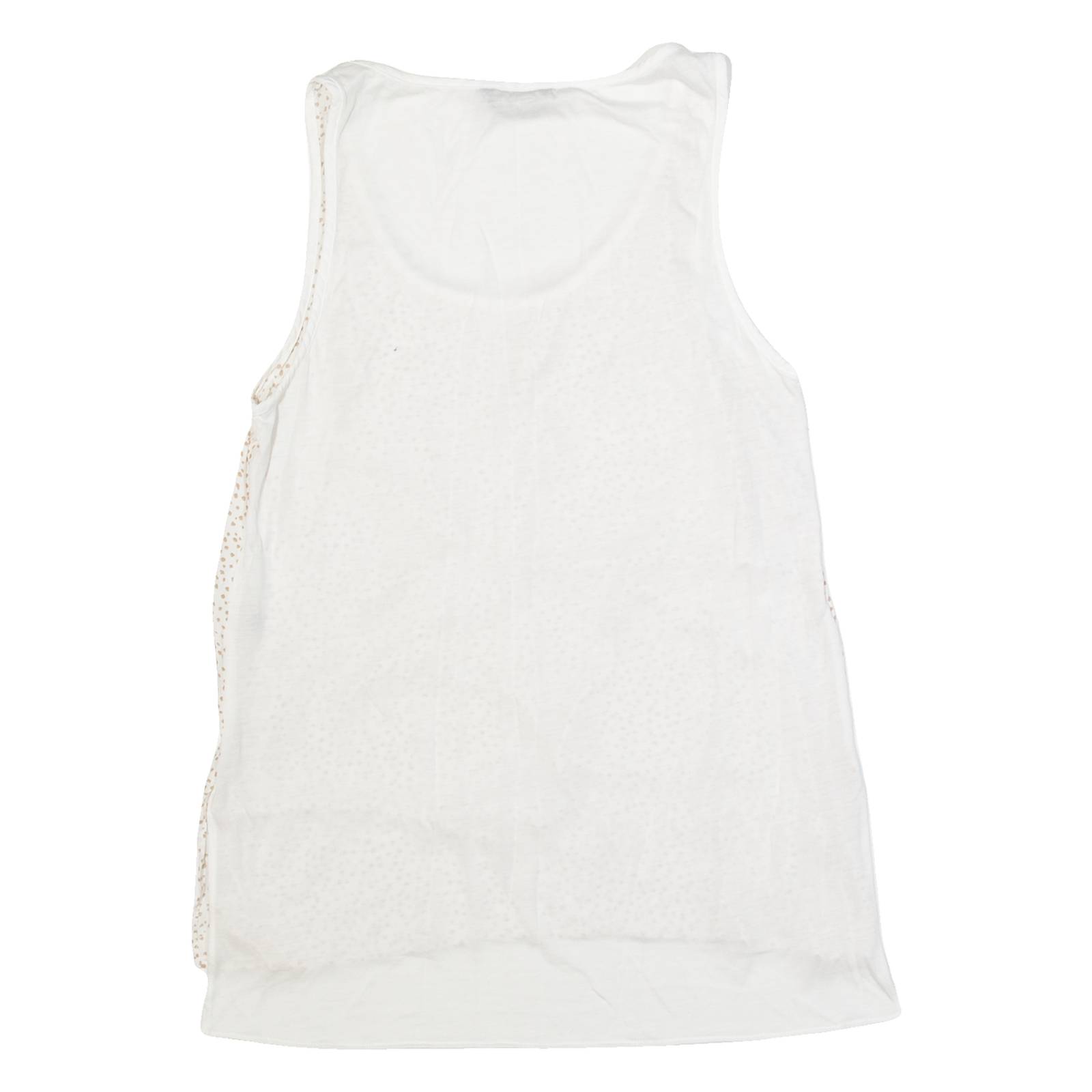 MASSIMO DUTTI Womens Printed Vest Beige Sleeveless Spotted XS