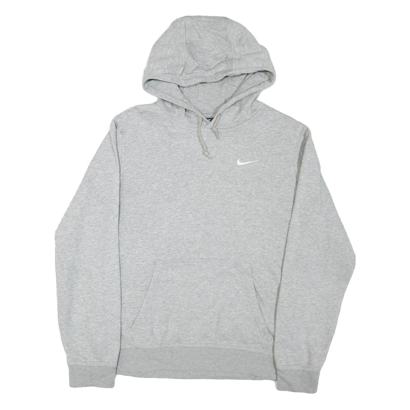 NIKE Mens Grey Pullover Hoodie S Cotton Blend Sweatshirt Casual Comfort