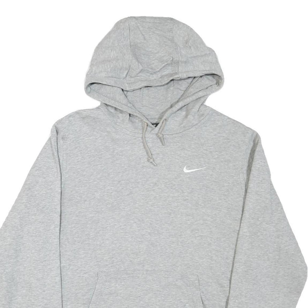 NIKE Mens Grey Pullover Hoodie S Cotton Blend Sweatshirt Casual Comfort